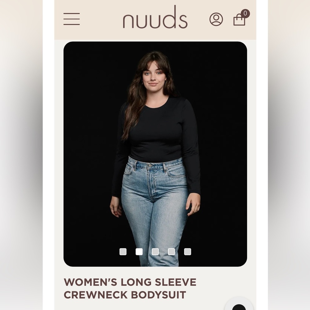 NUUDS Long Sleeve Crewneck Bodysuit - NWT - XS